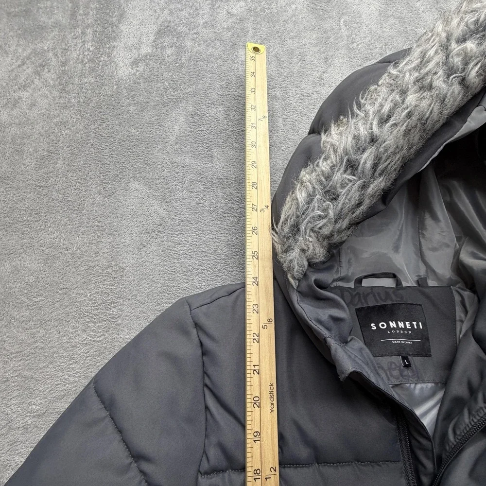 Sonneti Jacket Youth Large Gray Puffer Hooded Faux‎ Fur Insulated Winter Coat